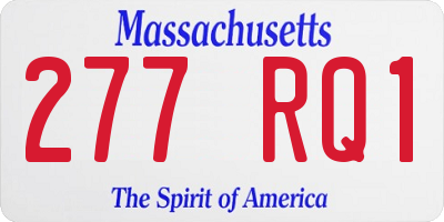 MA license plate 277RQ1