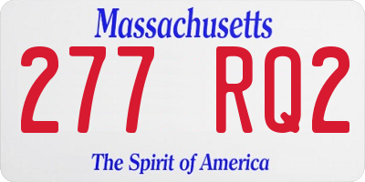 MA license plate 277RQ2