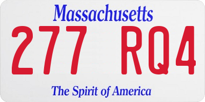 MA license plate 277RQ4
