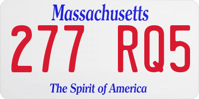 MA license plate 277RQ5