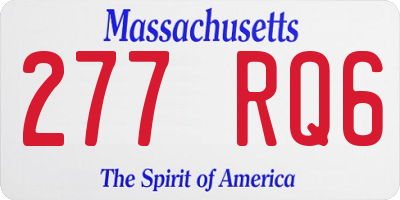 MA license plate 277RQ6