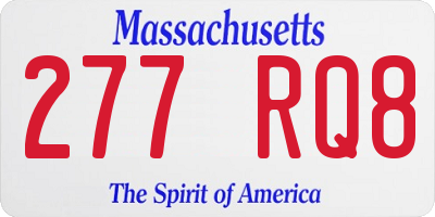 MA license plate 277RQ8