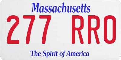 MA license plate 277RR0