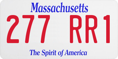 MA license plate 277RR1