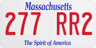 MA license plate 277RR2