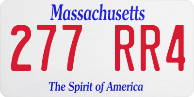 MA license plate 277RR4
