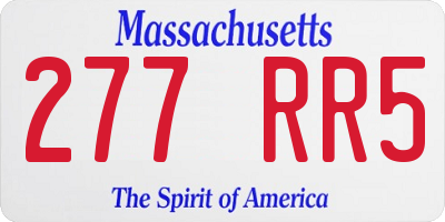 MA license plate 277RR5