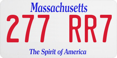 MA license plate 277RR7