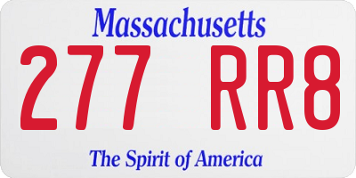 MA license plate 277RR8