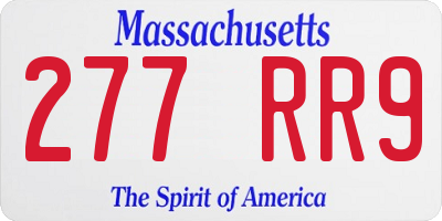 MA license plate 277RR9