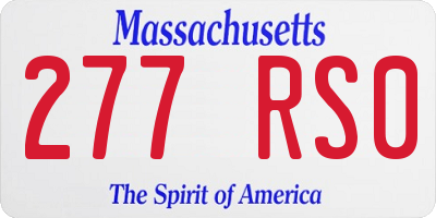 MA license plate 277RS0