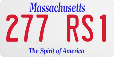 MA license plate 277RS1