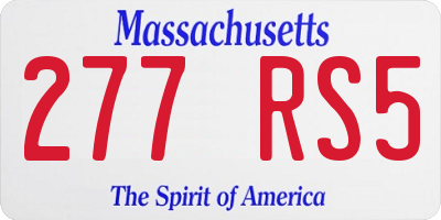 MA license plate 277RS5