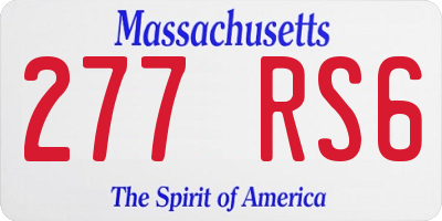 MA license plate 277RS6