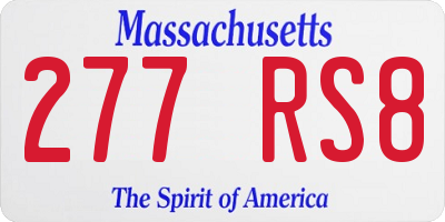MA license plate 277RS8