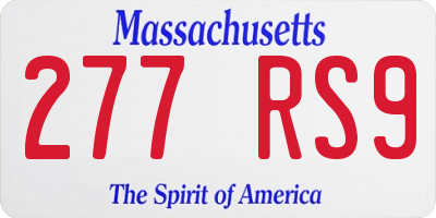 MA license plate 277RS9