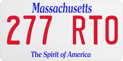 MA license plate 277RT0