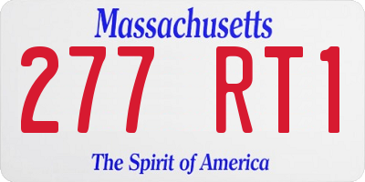 MA license plate 277RT1