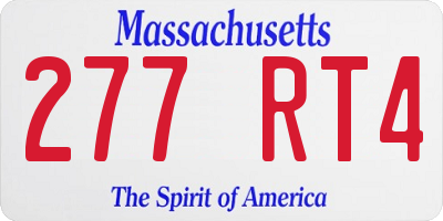 MA license plate 277RT4