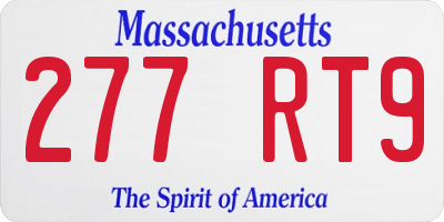 MA license plate 277RT9