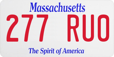 MA license plate 277RU0