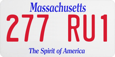 MA license plate 277RU1
