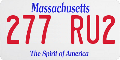 MA license plate 277RU2
