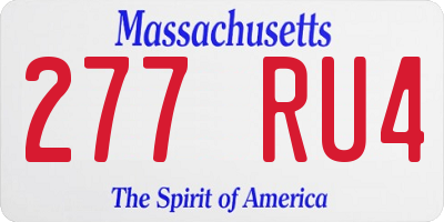 MA license plate 277RU4