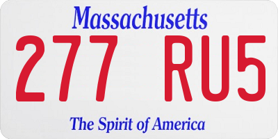 MA license plate 277RU5