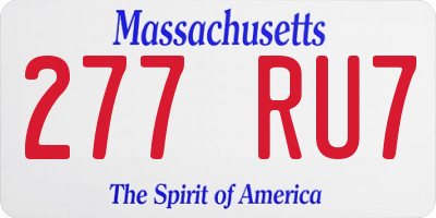 MA license plate 277RU7