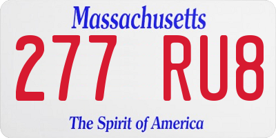 MA license plate 277RU8