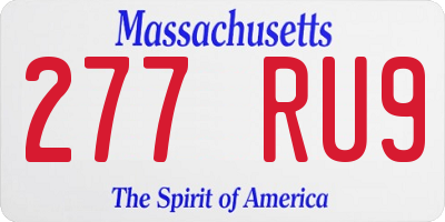 MA license plate 277RU9