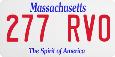 MA license plate 277RV0
