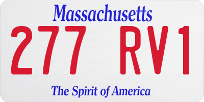 MA license plate 277RV1