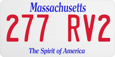 MA license plate 277RV2
