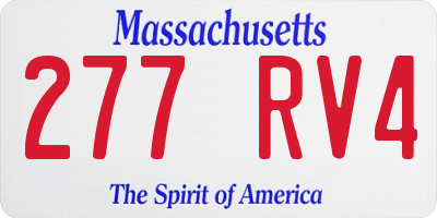 MA license plate 277RV4