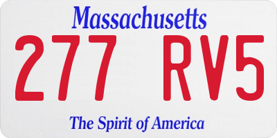 MA license plate 277RV5