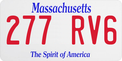 MA license plate 277RV6