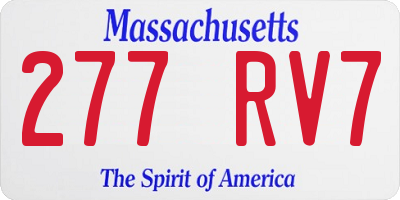 MA license plate 277RV7