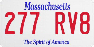 MA license plate 277RV8