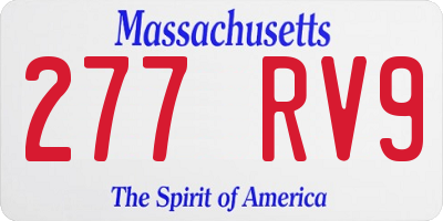MA license plate 277RV9
