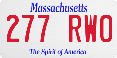 MA license plate 277RW0