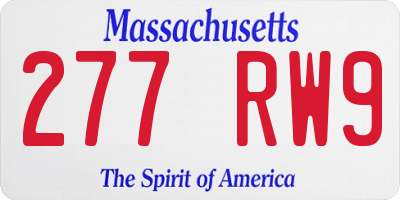 MA license plate 277RW9