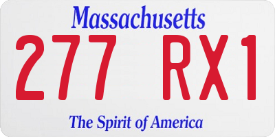 MA license plate 277RX1