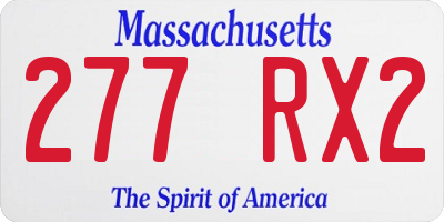 MA license plate 277RX2