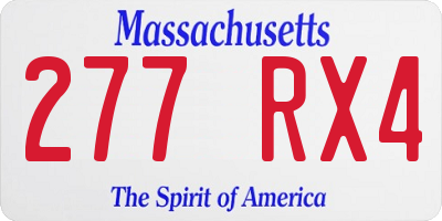 MA license plate 277RX4