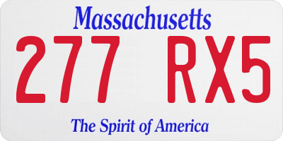 MA license plate 277RX5