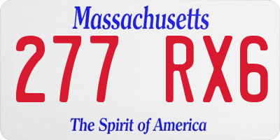 MA license plate 277RX6
