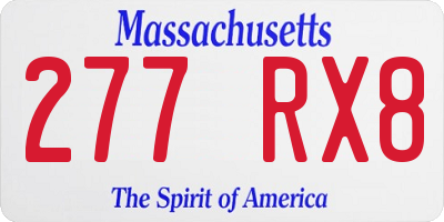 MA license plate 277RX8