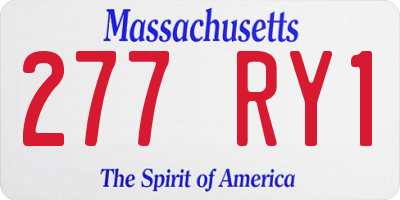 MA license plate 277RY1